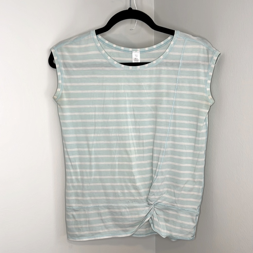 Kids ivivva (retired lululemon brand) blue and white top, size 12.